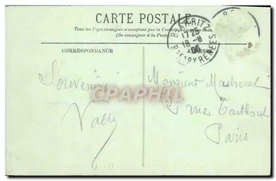 Biarritz — Ansicht der alten Haftbäder, des Felsen der Jungfrau und des Leuchtturms — LL. — Rückseite