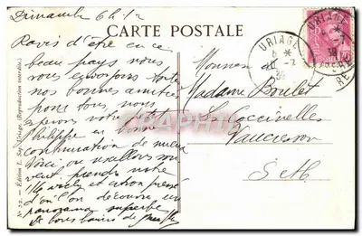 Uriage-les-Bains — O Castelo e o Colom visto da estrada de Villeneuve — Edição L. Sap. n° 52 — Verso