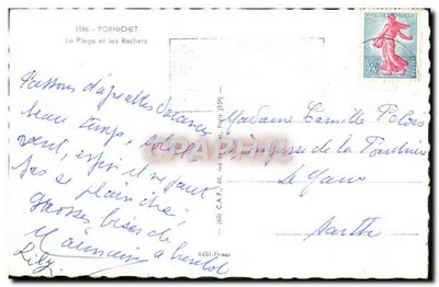 A Praia e os Rochos — Pornichet — C.A.P. (60) Réti-Photo — Verso
