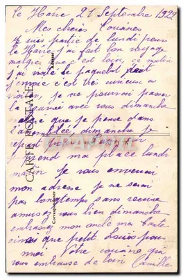 Le Havre — O transatlântico "Paris" — G. F., Le Havre — Verso
