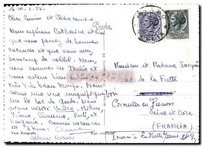 Jezioro Garda - Salò — widok jeziora z łodzią i wydawcą 'Vera Fotografia' — Rewers