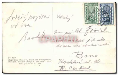 Bad-Gastein 1012 m. (Salzburg) — widok panoramiczny — wydawca Kupferdruck Monopol, Monachium — Rewers