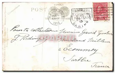 Tarjeta postal antigua Interior de la Catedral de Halifax — Reverso