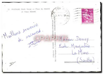 Fribourg (Floresta Negra) — Praça do Mercado e Velho Mercado — A Garça — Verso