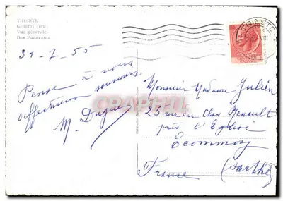 Bilhete postal moderno Visão geral de Trieste Das Panorama — Verso