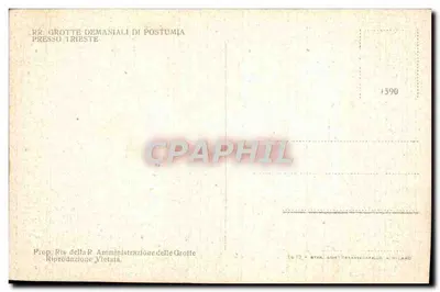 La Grande Cortina — Grotta di Postumia — Wydawca: RR. Grotte Demaniali di Postumia presso Trieste — Rewers