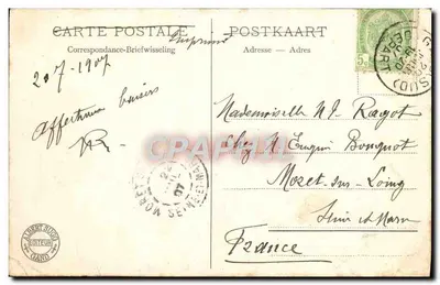 Gand — Panorama widziana z Platformy Wieży Zamek Wspólnoty — seria I nr 337 — Rewers