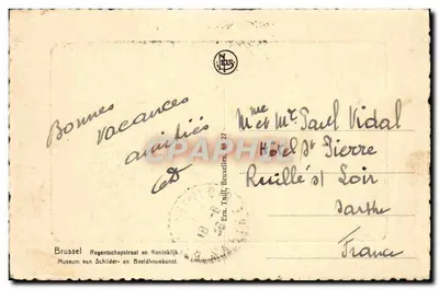 Bruksel - Rue de la Régence i Muzeum Sztuki Pieknej i Rzeźby — N. Leis, n° 27 — Rewers
