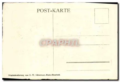 Ponte de Mainz — vista da cidade — gravura de G. W. Schwenzler, 1906 — Verso