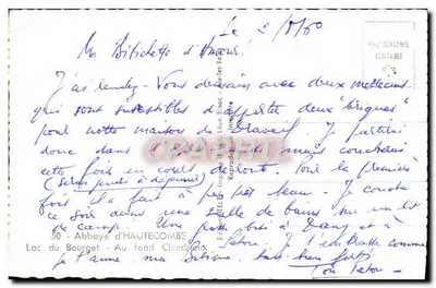 Lake Bourget — Abbezie van Haute-Côme — uitzicht vanuit Chindrieux — uitgever Léon Biac — Achterkant
