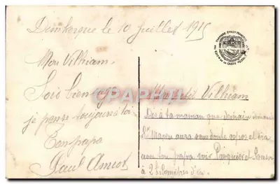 Ah! si j'étais grand — Żołnierz i dziecko — J.K. n° 9465 — Rewers