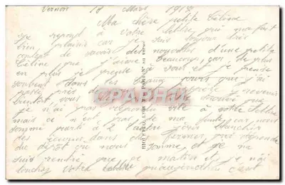 Żołnierz i kobieta — scena oczekiwania — wydawca 'AT PARIS' nr serii nie widoczny — Rewers