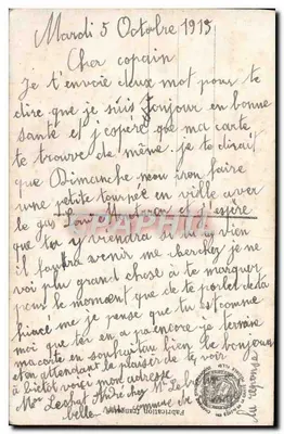 Soldado e mulher — Entente Cordiale — República Francesa, n° 139.2 — Verso