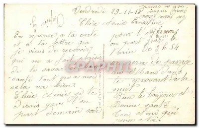 Żołnierz i kobieta — scena miłosna — J.K. n° 9835/b — Rewers