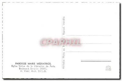 Igreja Votiva da Liberdade — Paris — H. Vidal, Arq. D.P.L.G. — Verso