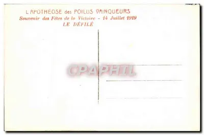 Parade van de overwinnaars — 14 juli 1919 — De Apotheose van de Overwinnaars — Achterkant