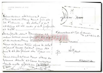 Cala de Solit, Costa Brava — Bilhete postal antigo n° 1712 — editor V.C. Pal. Barcelona — Verso