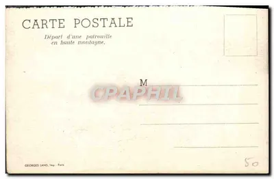 Wyjazd patrolu w górach — Georges Lang, Wydawnictwo Paris, n° 50 — Rewers
