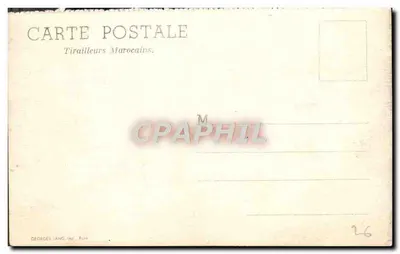 Tirailleurs Marocanos — Editor Georges Lang, Paris — N° 26 — Verso