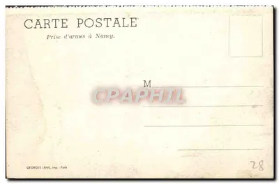 Zbrojne powitanie w Nancy — Georges Lang, Paryż — Rewers