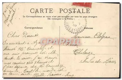 Het kasteel gezien van voren — Ussé, Indre-et-Loire — uitgever onbekend, serie-nummer 182 — Achterkant