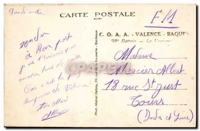 Bordeaux de Avião — A Torre e a Igreja de São Miguel, o Ponte e a Baía — M.D. — Verso
