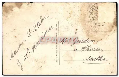 Stara pocztówka Menton Douaniers Francais Militaria — Rewers