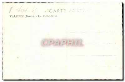 Valence (Drôme) — Katedra — widok wieży i wejścia — Rewers