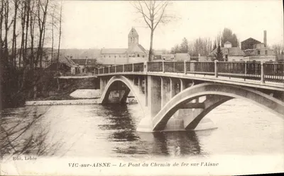 VIC-sur-AISNE — O Ponte do Caminho de Ferro sobre o Aisne — Edit. Lebée