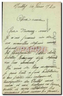 Vailly-sur-Aisne — Katedra — Ruiny po wojnie — Wydawca nieznany — Rewers