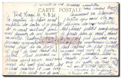 Presqu'île de Quiberon — Port-Bara — n° 3602 — Verso