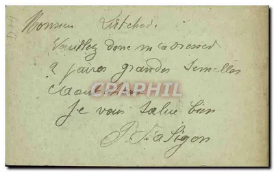 Sarthe — karta pocztowa wysłana do Vichy — wydawca nie widoczny — Rewers