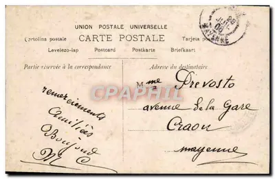 Fairy and Three Little Angels — Garden Scene — Publisher Poulenc Paris, No. 61 — Back