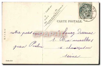 Anjo ao lado de uma criança — Natal — Editor E.V.I.B. n°310 — Verso