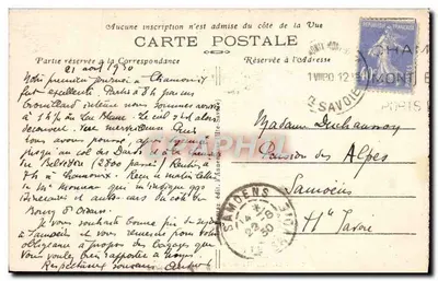 Dolina Chamonix z widoku z lodowca Bossons — G.R. - 498 — Chamonix-Mont-Blanc (Haute-Savoie) — Rewers