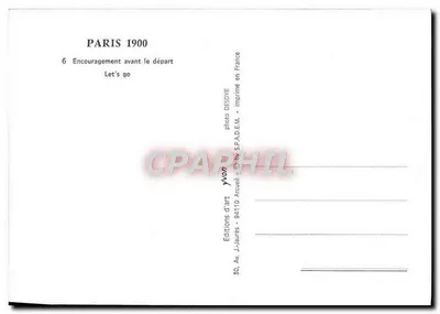 Paris 1900 — Encouragement avant le départ — Editions J. Jaures — Verso