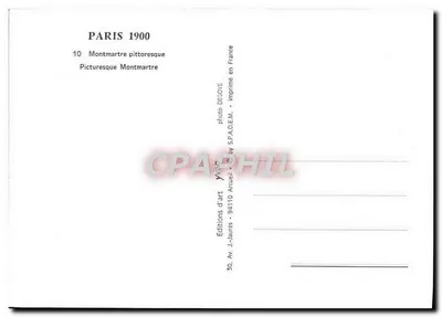 Montmartre pitoresco — Paris 1900 — Edições J.-Jaurès — Verso