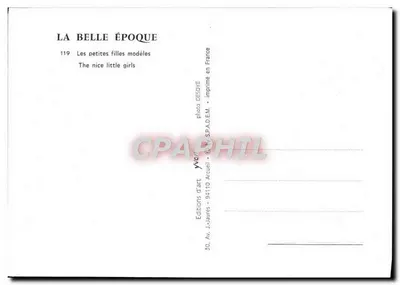 Mała dziewczynka w stroju epoki — La Belle Époque — Wydawnictwo J.-Jaurès — Rewers