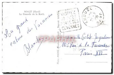 La Cascade de la Bonté — Miâlet (Gard) — Photo ANDRE, Messages (Gard) n°106 — Rewers