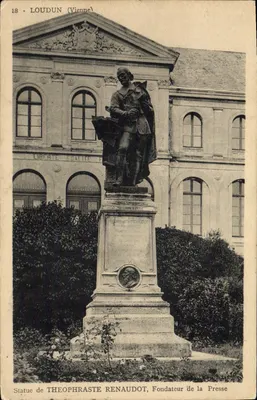 Loudun (Vienne) — Estátua de Théophraste Renaudot, Fundador da Imprensa — Editor desconhecido, n° 18