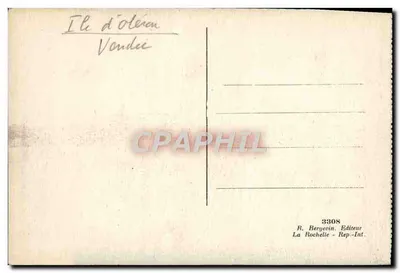 Île d'Oléron — Carte géographique détaillée — R. Bergevin, La Rochelle — Rewers
