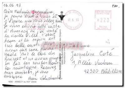 Annecy – Rue Ste-Claire – Café de Crépy — Rewers