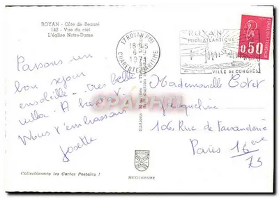 Royan - Côte de Beauté - Widok z nieba - Katedra Najświętszej Maryi Panny — Wydawnictwo Marines & Théâtres, n°142 — Rewers
