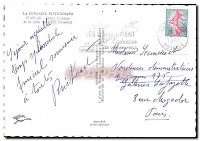 Estação de Metz — Jovem Lorena (Mosela) — Edições «La Lorena Pitoresca» — Verso
