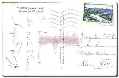 Chinon (Indre-et-Loire) — Dom z XV wieku — Les Editions d'Art Paris — Rewers