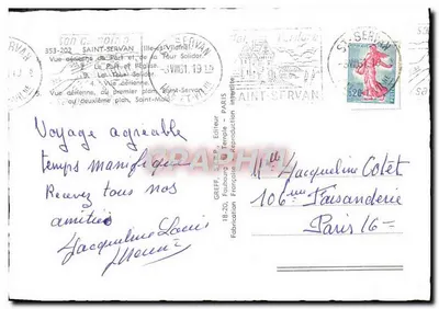 Saint-Jervan — Widok lotniczy portu i wieży Solidor — Greff — Rewers