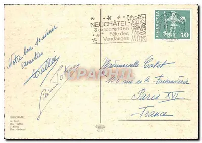Neuchâtel — Le Port — éditeur Kultors, n° 1077/1 — Verso