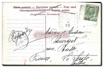 Eruptie van de Vesuvius 1906 — Bovenste station van de funiculaar Cook — Uitgever niet geïdentificeerd — Achterkant
