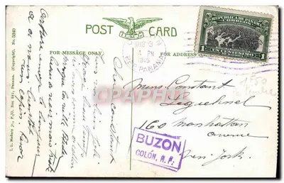 Plantas de nozes de coco — República do Panamá — I. I. Madro, No. 281 — Verso
