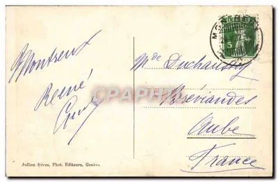 Mont-Blanc — widok panoramiczny — Jullien frères, Fot. Wydawcy, Genewa — Rewers